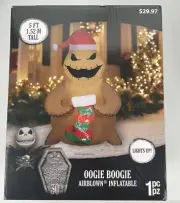 Disney Oogie Boogie Nightmare Before Christmas 5' Inflatable Holding Stocking