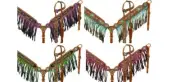 OMBRE FRINGE Beaded Breast Collar CROSS Design Beaded Headstall Set