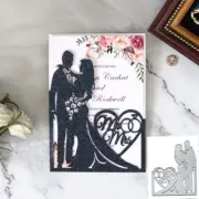 Lovers Couple Metal Die CutsWedding Invitation Letter Heart Love Flower Leaf ...