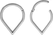 [365 Sleepers] Titanium Implant Grade 16G 8mm 10mm Tear Drop Hinged Segment Ring Helix Tragus Septum Clicker Nose Hoop Earring Body Piercing Jewellery