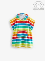 Little Bird by Jools Oliver Multi Bright Rainbow 100% Cotton Hooded Towelling Beach Poncho (959652) | $46 - $55