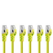 3PK Cruxtec RJ45 LAN CAT7 10Gb SF/FTP 50cm Triple Shielding Ethernet Cable YELLW