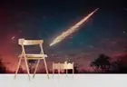 3D Planet Night Meteor Self-adhesive Removeable Wallpaper Wall Mural