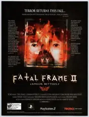 Print Ad Fatal Frame II 2 Crimson Butterfly Horror Original Promo Poster Art