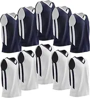 [Liberty Imports] Pack of 10 Reversible Men's Mesh Performance Athletic Basketball Jerseys - Blank Team Uniforms for Sports Scrimmage Bulk