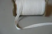 Vintage Cotton Fine Bias Binding. White. 10mms. wide. per Metre