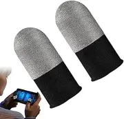 Mobile Game Finger Sleeves,Fingertips Silver Fiber Anti-Slip Cots Protector Finger Sleeve | Breathable Touchscreen Covers, Thumb Protectors for Women, Men