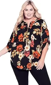 [Avenue] Women's Plus Size Top Eastbrook PRT