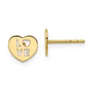14k 14kt Yellow Gold Madi K Love Heart Post Earrings
