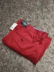 NWT Brooks Brothers Pants Men 40x30 Red Lightweight Advantage Chino Clark Flat