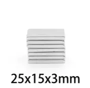5PCS Super Strong 25 X 15 X 3mm RECTANGLE NEODYMIUM MAGNETS