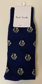 PAUL SMITH BLUE DOGS MENS SOCKS NWT Made In Italy One Size