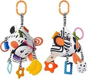 TUMAMA Baby Soft Hanging Rattle High Contrast Toys,Black and White Infant Toys 0-3 Months for Newborn,Baby Hanging Stroller Toy for Toddlers,Soft Sensory Rattles Toys Gift with Wind Chime