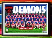 Framed 2022 MELBOURNE DEMONS AFL Finalists Poster - 45cm x 32cm x 3cm