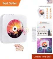 Portable Compact Multifunctional Wall Mountable CD Player with Bluetooth
