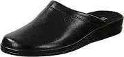 [Rohde] Men's Leather Black Open Back Slippers, Size 1550 72, Casual, Light Weight, Flat Heel, Occupational Professional, Autumn/Winter