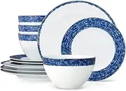 [Noritake] Blue Rill 12-Piece Dinnerware Set, Service for 4