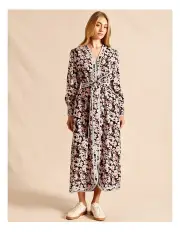 [Piper] Linen Blend Button Front Dress in Assorted