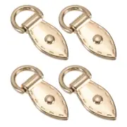 4 Pcs Bag Side Clip Buckle Leaf Shape Metal Purse Suspension Clasp Light Gold