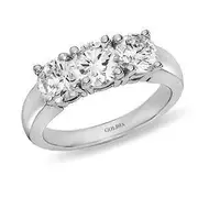 2 ct. Round Cut Diamond Platinum Three-stone Engagement Ring