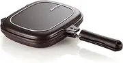 [Happycall] Titanium Nonstick Double Pan, Omelette Pan, Flip Pan, Square, Dishwasher Safe, PFOA-Free, Brown (Standard)