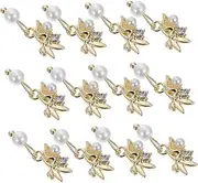 Beavorty 12Pcs DIY Nail Art Ornaments Decorative Nail Studs Fashionable Pearl Patch Gems for Manicure for Creative Nail Art Designs and Special Occasions