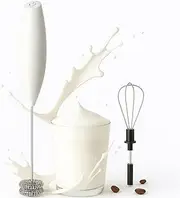 HOMARA - Premium Electric Milk Frother – Handheld Foam Maker for Coffee, Lattes, Cappuccinos – Powerful, Hot & Cold Foam Maker for Coffee, Rechargeable, Stainless Steel Whisk, Quality Foam in Seconds!