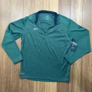 Nike Men Sz XL Heather Green Coach’s 1/2 Zip Lightweight Sweatshirt