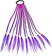 ELAYARD Wig Girl Color Hair Accessories for Blond Braid Fake Bun Hair Ponytail Thin Hair Crochet Messy Hair Buns Fake Hair Natural Ponytail Hairpiece High Temperature Wire Purple