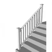 RDI Deck Railing System 36" Ornamental Water Resistant Balusters Brackets White