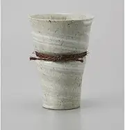 Shochu Cup, Celadon Brush Hot Water Split Cup, Small, 3.4 x 4.7 inches (8.6 x 11.9 cm), 10.1 fl oz (310 cc), Earth, Restaurant, Ryokan, Japanese Tableware, Restaurant, Commercial Use