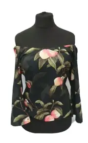 Ted Baker Bruklin Peach Blossom Bardot Top Black Ted Baker Size 4 REF CL1