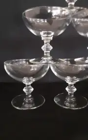 4 Libbey Embassy Champagne Coupe Glasses Vintage