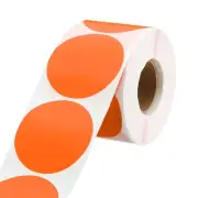 500pcs Color Dot Sticker 2" Blank Circle Coding Label Fluorescent Orange