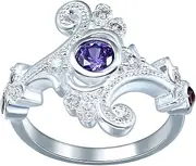 [Bigood] Retro Flower Crystal CZ Plated 925 Sterling Silver Wedding Ring