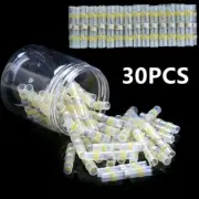 30PCS Solder Sleeve Waterproof Heat Shrink Wire Connectors Butt Splice Terminals