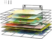Lzttyee Art Drying Rack for Classroom Paint Drying Rack Small Art Drying Rack Wall Art Storage Rack with 8 Removable Shelves for Classrooms and Art Studios(8 Shelves)