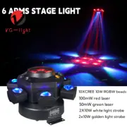 150W SIX Arms Rotating Effect Light DMX RGBW Laser Beam Moving Head Stage Lights