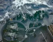 COLOR WW2 WWII Photo World War Two / USS Arkansas BB-33 Deck Guns 1944 / 7386