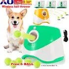 Dog Toys Ball Launcher Thrower Automatic Tennis Fetch Throwing Machine +6 Balls
