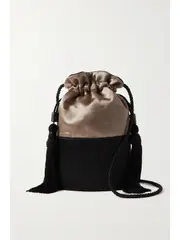 [Hunting Season] Hunting Season - Lola Two-tone Satin Bucket Bag - Gold - One size One size Gold