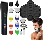 Beard Trimmer, Electric Trimmer Beard Shavers for Men, Rechargeable Waterproof Hair Clippers, Electric Shaver Grooming Kit for Ear, Face, Body, Mustache
