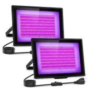 2 Pack 200W LED Black Light IP66 Waterproof,Blacklight with Plug+Switch, Floo...