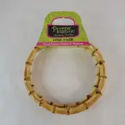 One Pair Purse N- Alize It Handbag Round Bamboo Handles 6” Diameter NOS