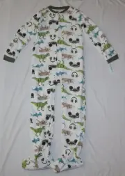 Carters Fleece Footed Pajama Blanket Sleeper Sz 14 Dinosaur Monster Trucks Dino
