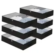 Black Underbed Storage Bags with Clear Window and 2 Reinforced Handles 6pcs