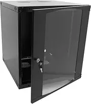 9U Server Cabinet Wall Mount Rack Enclosure with 2 Server Fans Locking Glass Door Removable Side Panels 9U Network Cabinet 23" Installation Depth 19" Server Cabinet for Equipment(23INCH, 9U)
