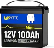 LiFePO4 Battery, 12V 100Ah, Rechargeable Deep Cycle