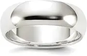 [JewelryWeb] 925 Sterling Silver Solid Polished Half Round Engravable 6mm Half Round Band Jewelry Gifts for Women - Ring Size Options Range: H to Z