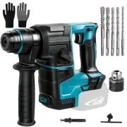 Cordless Rotary Hammer Drill, Brushless Hammer Drill Set with 5 Drill Bits, 1...